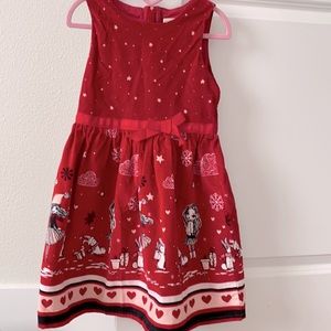Red velvet 6-7 years used dress